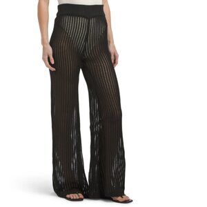 SENSEA Black Crochet Swim Cover-up Pants